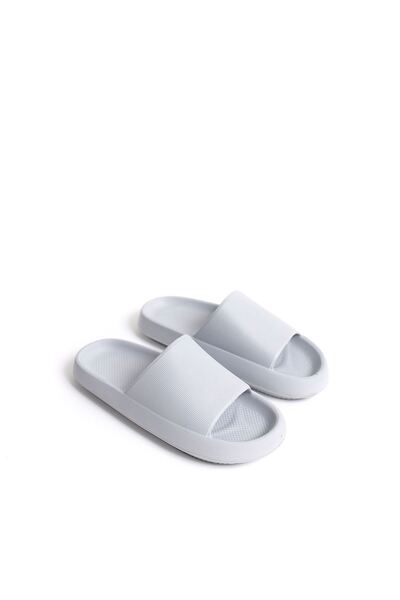 pabucmarketi Poly Men's Flat Slippers Gray