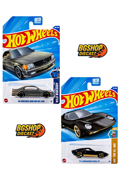 HOT WHEELS 71 Lamborghini Miura SV - 89 Mercedes Benz 560 Sec Amg (Uzun Kart)