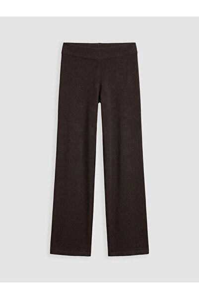 LC Waikiki Lcwaikiki Classic Brown Elastic Waist Wide Leg Women's Knitwear Pants