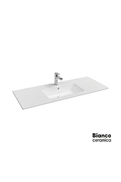 BIANCO CERAMICA Flat 46 Eπικαθήμενος Πορσελάνινος Νιπτήρας 121,5x46,5εκ Λευκό...