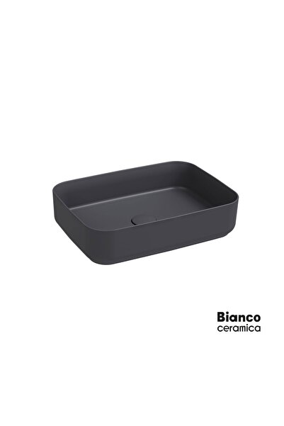 BIANCO CERAMICA Punto Επιτραπέζιος Πορσελάνινος Νιπτήρας 50x36εκ Anthracite Matt