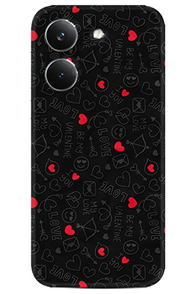 Kılıfland Xiaomi Poco X8 Pro Uyumlu Kılıf Boutique Baskılı Resimli Siyah Kalp...