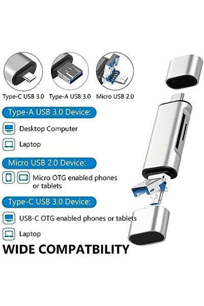Yıldızan Nry Shop 4858 Type C USB Card Reader Micro Sd Card Reader Converter ...