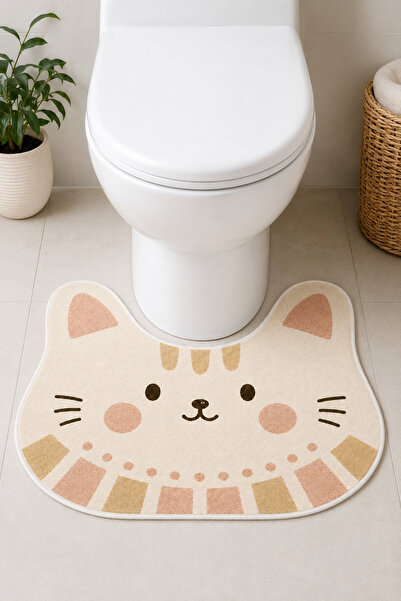 Liriya Dijital Kaymaz Yıkanabilir İkili Modern Banyo Paspası Banyo Halısı Ban...