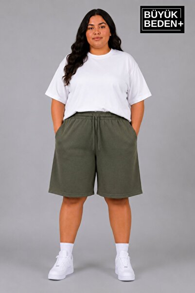 Superlife Süperlife Large Size Women's Lace-Up Shorts Spr26Bsrk592