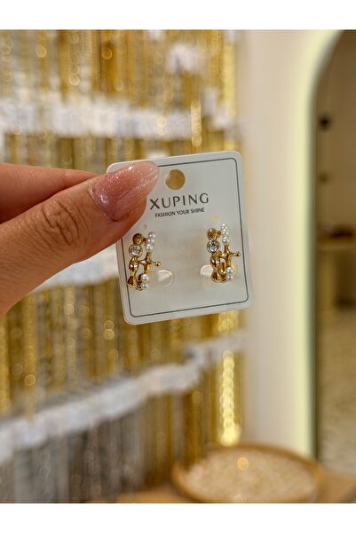 SU PERİSİ TAKI BİJUTERİ Xuping Non-Sterling Gold Earrings with Pearl and Nort...
