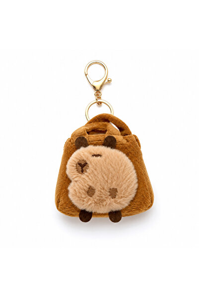 Kumru Studio Kahverengi Peluş Capybara Mini Çanta Charmı | Sevimli Çanta Akse...