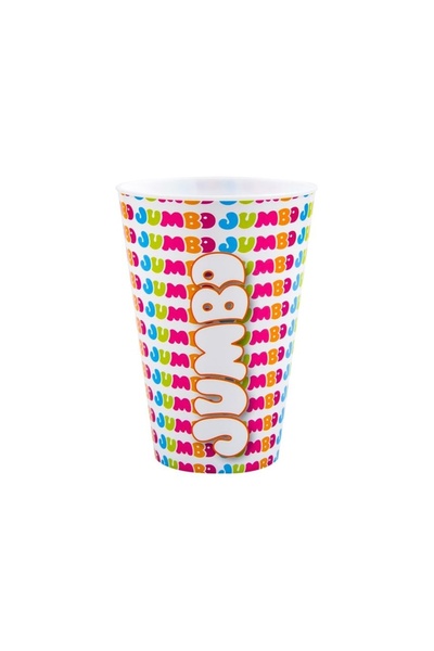 Jumbo Pahar din plastic pentru apă, cu capac, finisaj mat, 400 ml