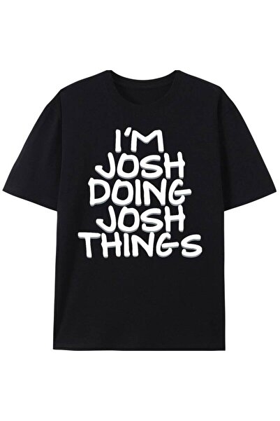 LİNA06 تي شيرت رجالي بطبعة "I'M DOING JOSH THINGS" - قطن ثقيل الوزن 180 جرام،...