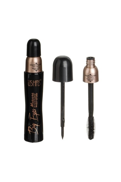 Ushas Eyeliner lichid negru, 2 în 1 – linie precisă și privire intensă