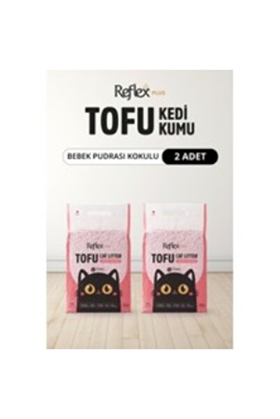 Reflex Plus Bebek Pudrası Kokulu Tofu Kedi Kumu 14 lt Kalın Taneli Hızlı Topa...