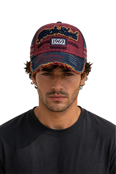 HatClub Exclusive Men's Vintage Washed Baseball Cap with Rock Shark Embroider...