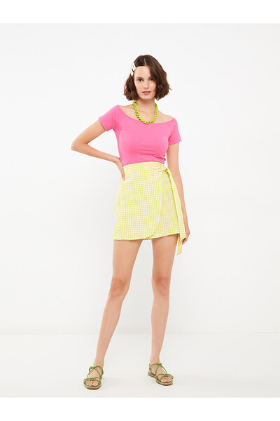 LC Waikiki Özmarka New Season Zippered Waist Plaid Poplin Women's Skirt