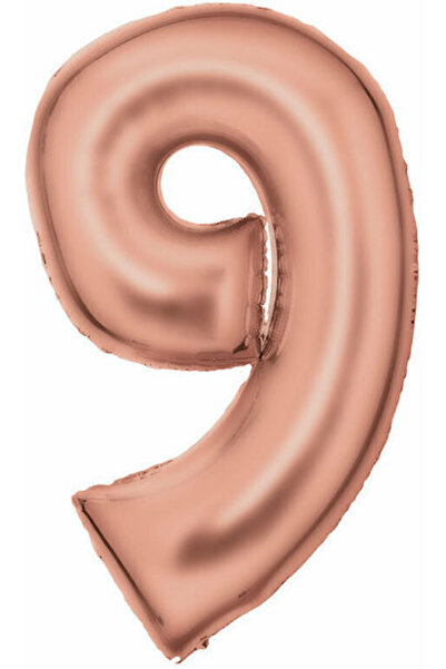 AMSCAN Balon din folie Jumbo Numărul 9 Rose Gold 86cm