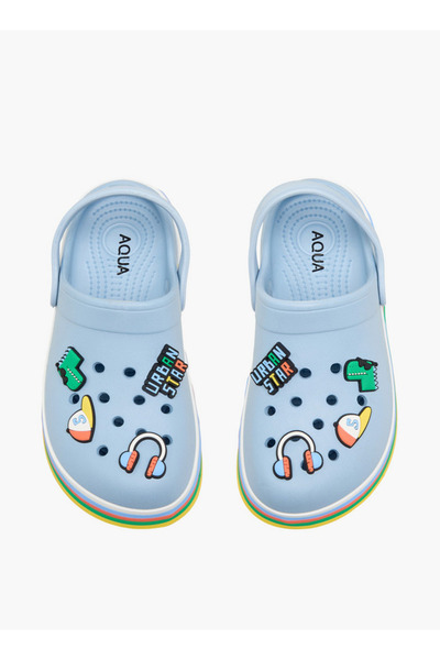 Aqua Boys Backstrap Jibbitz Accent Clogs