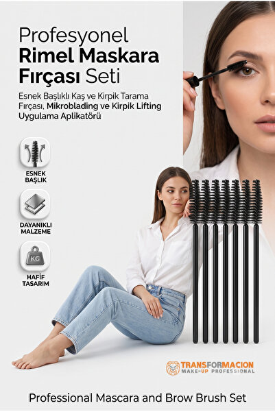 Transformacion Profesyonel Tek Kullanımlık 10 Adet Rimel Maskara Fırçası Seti...