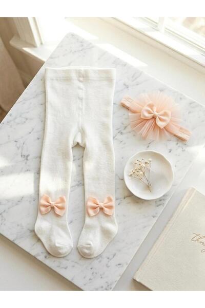 Bebila Baby Banadanalı Külotlu Çorap 2'li Set Kız Bebek & Çocuk Pamuklu Düz R...