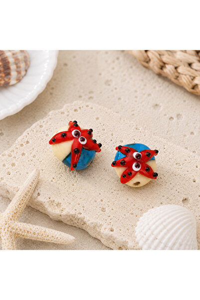 ADAMODART Handmade Murano Glass Red Starfish Beads – Lampwork Jewelry Making ...
