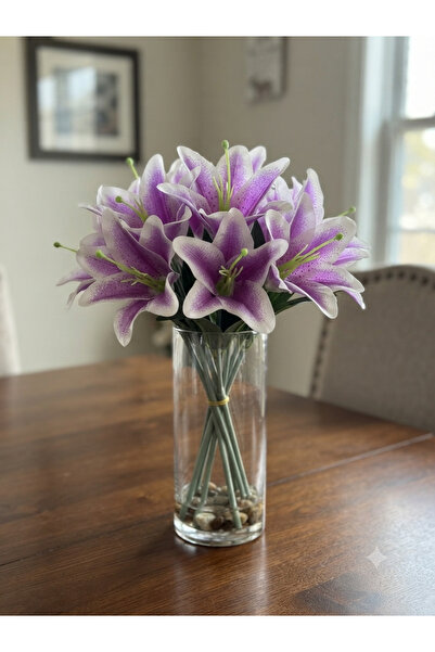 Lilac Home Yapay Çiçek Tek Dal Mor Lilyum