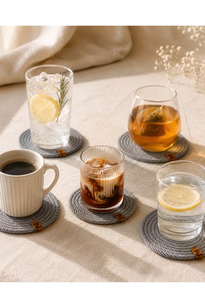 Naspar Silver Gray Color 6 Piece Coasters |   12 cm