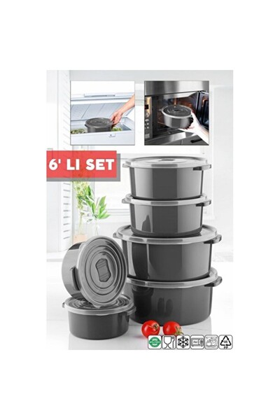 Empressco Round Storage Container Set for Double Microwave and Freezer Use