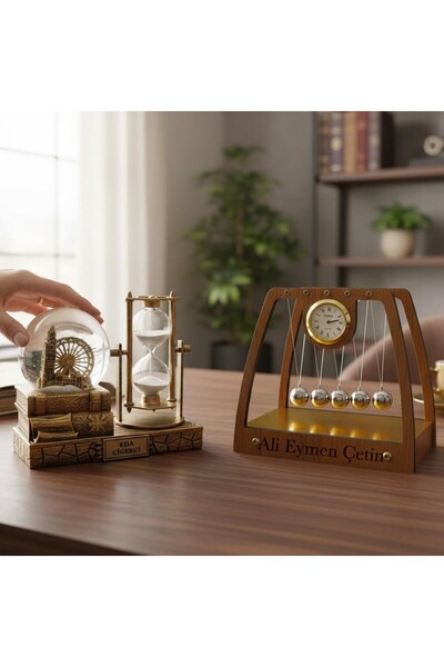 keyfim shop Kişiye Özel Dekoratif Newton Denge Topları Ve Bıg Ben Saat Kulesi...