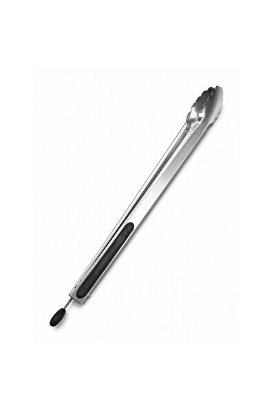 BONGA Barbekü Mangal Maşası 40 cm - Paslanmaz Çelik Kaymaz Saplı Kilit Mekanizmalı Izgara Et Maşası