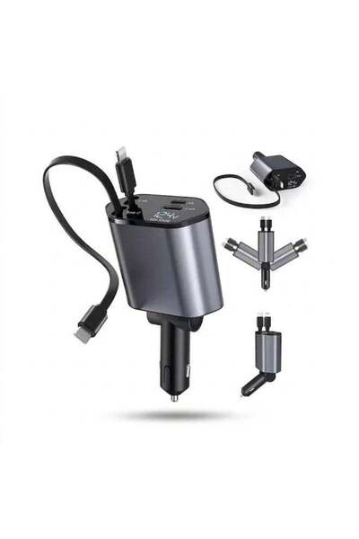 Generic 4 In 1 Super Fast Car Charger - 120W USB & Type C Fast Charging Adapt...