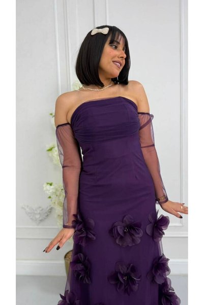 Nice Model Royal Orchid Evening Dress