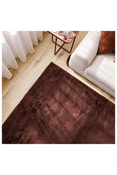 Danube Home Plush Solid Light Brown Faux Rabbit Fur Rug 120x180 cm - Super So...