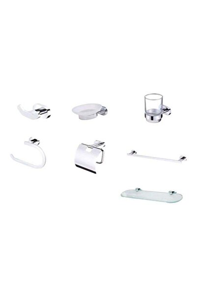 Milano 7-Piece Bathroom Accessories Set Silver