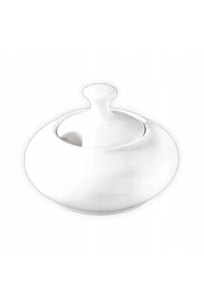 WILMAX ENGLAND Zaharnita din Portelan Alb cu Capac, 550 ml, pentru Zahar, Fin...