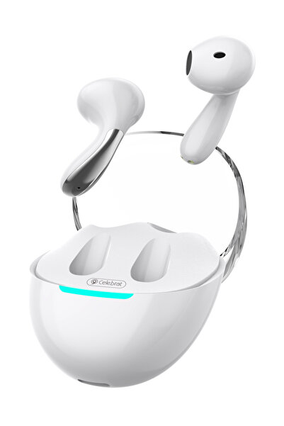 Celebrat earphones με θήκη φόρτισης W51, True Wireless, Φ13mm, λευκά