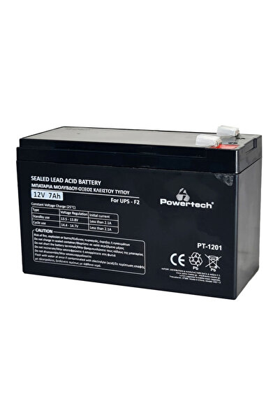 POWERTECH μπαταρία μολύβδου PT-1201 για UPS, 12V 7Ah, F2