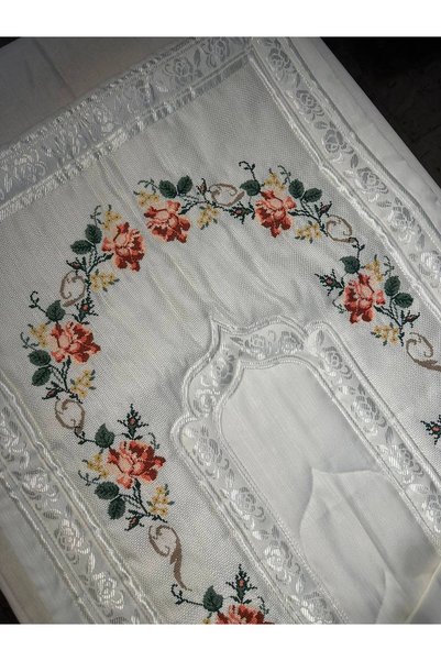 Vinezza Home Collection Dowry 6 Piece Floral Embroidered Etamine Prayer Rug Set Bundle Set