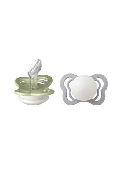 Bibs Couture Glow silicone pastiche set, Anatomical nipple, 0 months, Sage