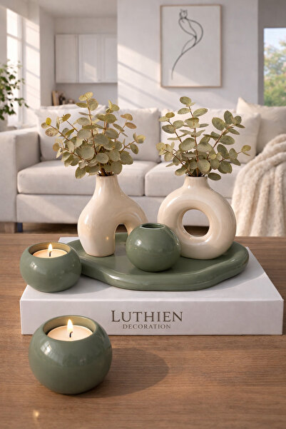 Luthien Set de vaze decorative minimaliste cu sfeșnice (DIMENSIUNE MICĂ)