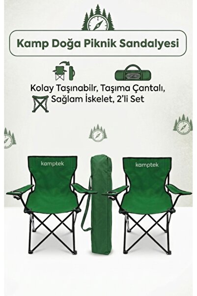 kamptek kamp teknolojisi Kamptek Kamp Sandalyesi Seti - Katlanabilir Piknik, ...