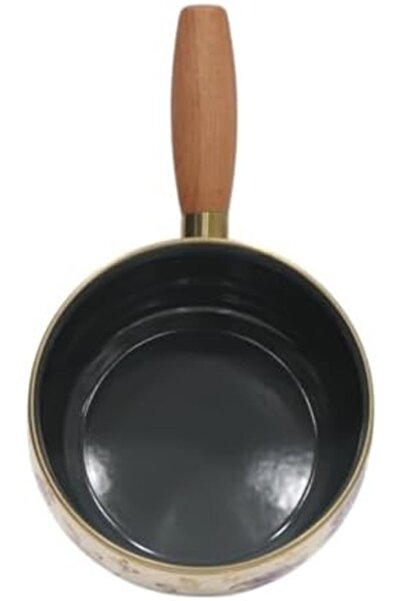 Yıldızan Fiorella Enamel Wooden Handle Stewing and Sauce Pan 16 cm 1171935
