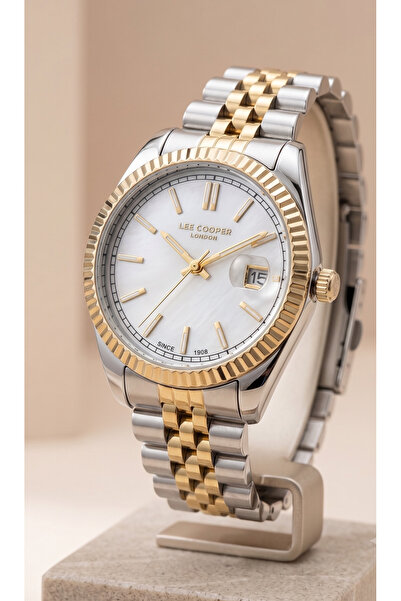 Lee Cooper London Kadın Kol Saati 32 mm Gold Gümüş Çelik Kordon Takvimli Görü...