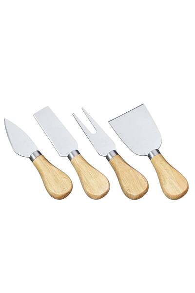 Cilio Set de 4 cutite pentru branza, inox si lemn de artar -
