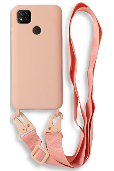 Bodycell Θήκη Σιλικόνης με Λουράκι Λαιμού - Xiaomi Redmi 9C - Pink