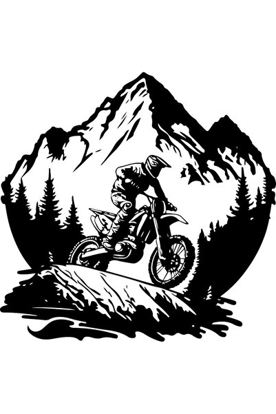 Amo-Stickers Αυτοκόλλητο Μοτοσικλέτας MOTOCROSS RIDER 25εκ. Λευκό