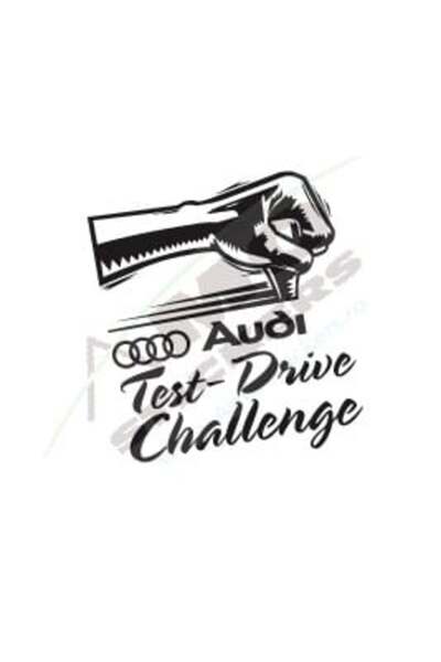 Amo-Stickers Audi Test Drive 25 εκ. Σκούρο Γκρι