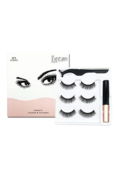 MACVI Set de gene false magnetice cu eyeliner — Volum intens și aplicare rapi...