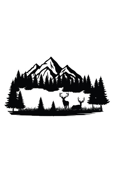 Amo-Stickers Sticker Camping , Munti , Natura 3 70cm Verde