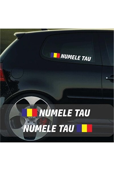 Amo-Stickers Sticker Nume si Drapel 25cm Rosu