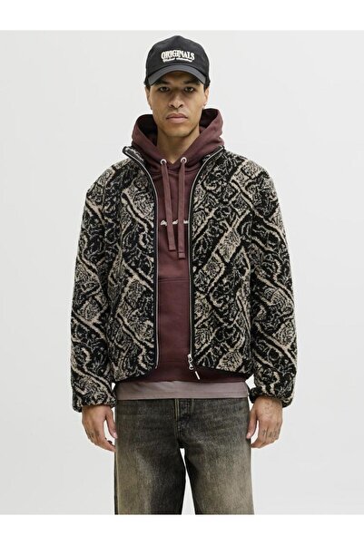Jack & Jones سترة تيدي سوداء للرجال من Jornorrebro AOP