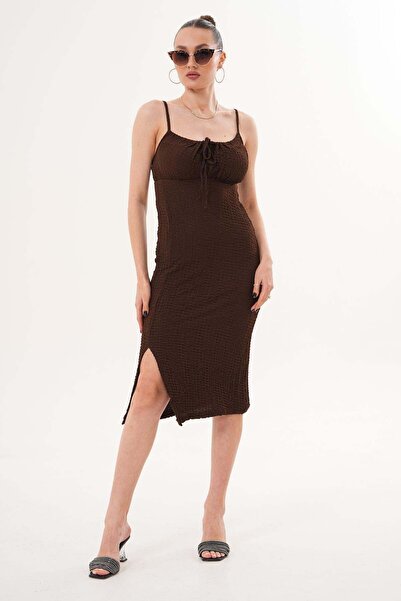 DazzUp Women's Strappy Wrap Fabric Dress