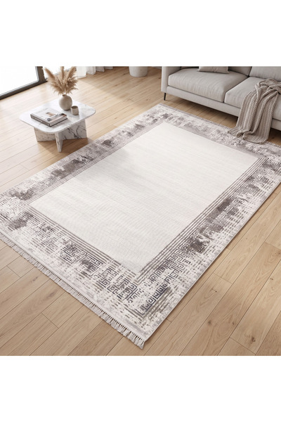 Merinos Rodin Serisi %100 Premium Akrilik Eskitme Versace Desenli Çerçeveli S...